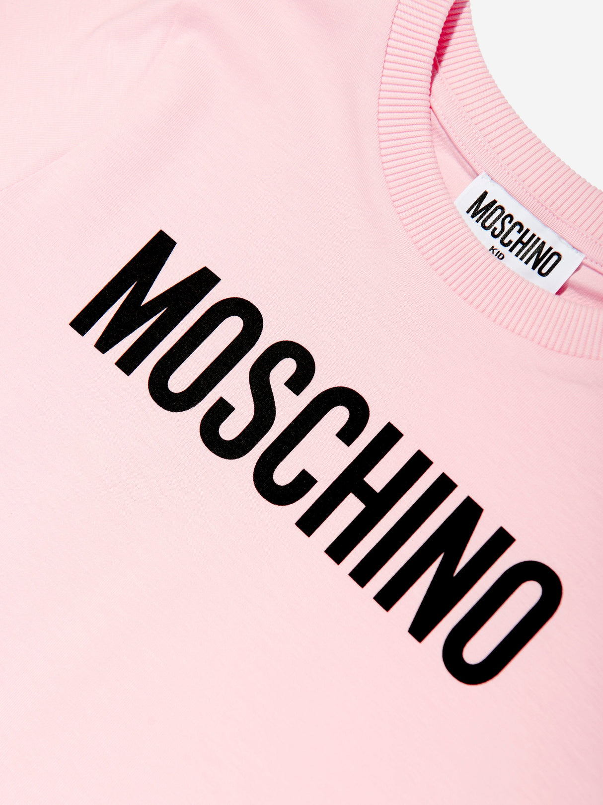 Moschino Girls Logo Print T-Shirt in Pink