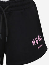 MSGM Girls Logo Shorts in Black
