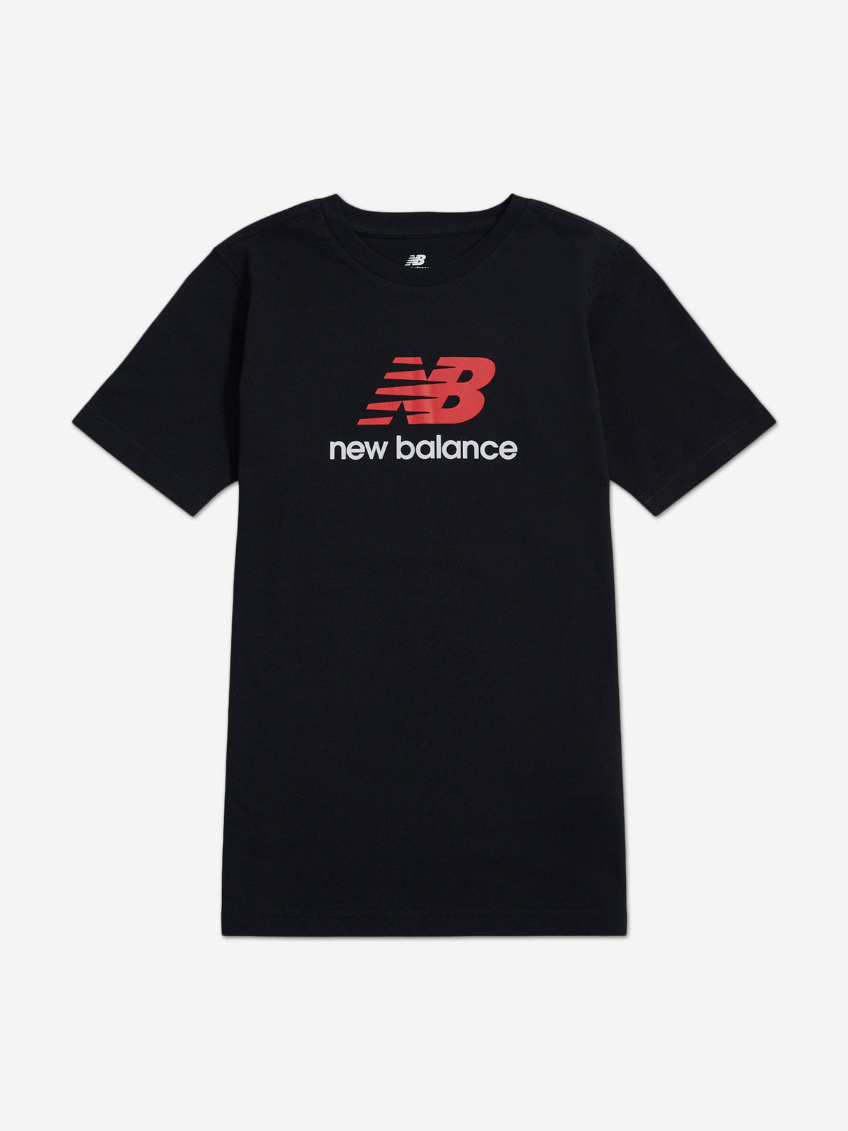 New Balance Boys Jersey Stacked Logo T-Shirt in Black