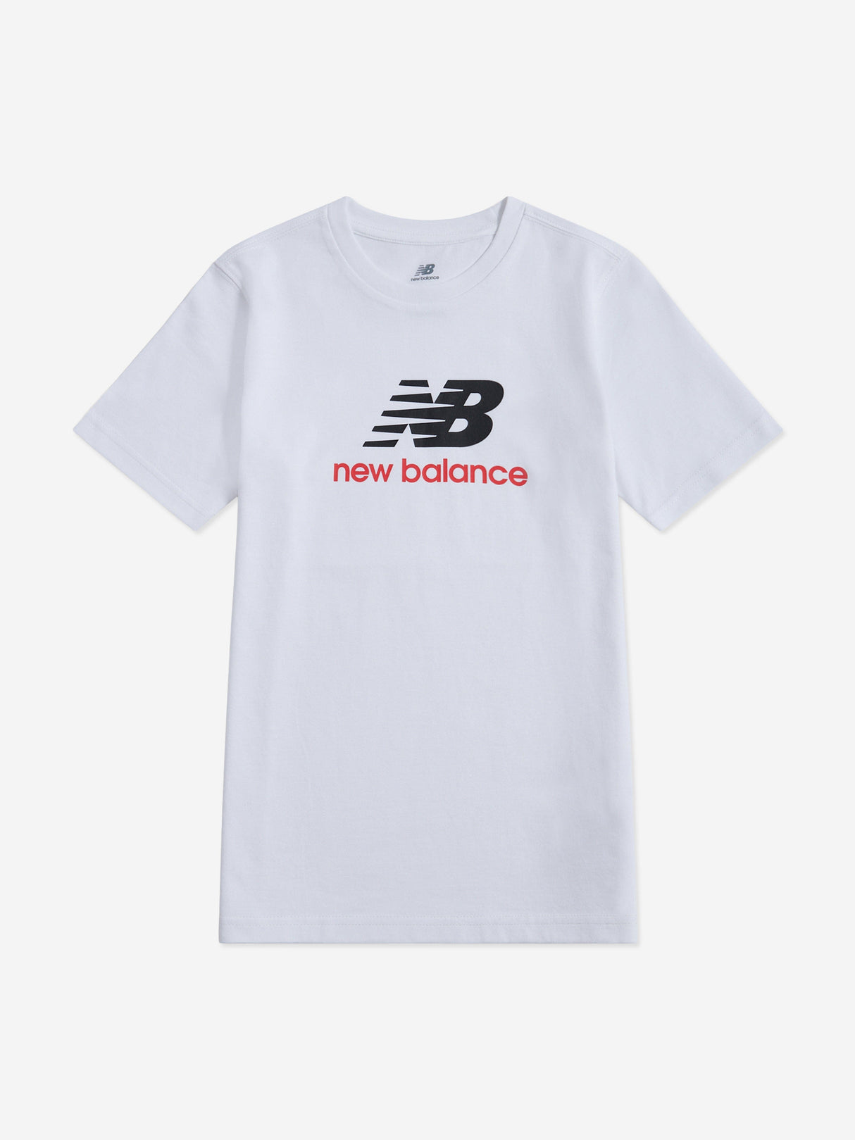 New Balance Boys Jersey Stacked Logo T-Shirt in White
