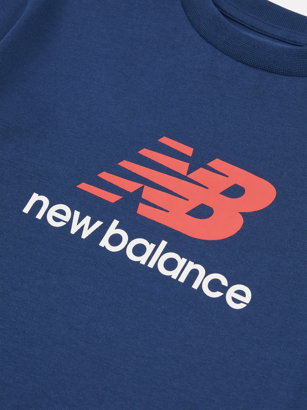 New Balance Boys Jersey Stacked Logo T-Shirt in Navy
