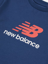 New Balance Boys Jersey Stacked Logo T-Shirt in Navy