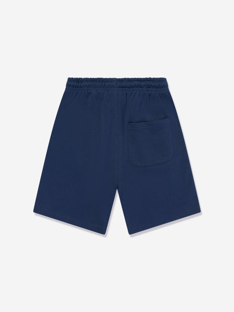 New Balance Boys French Terry Small Logo Shorts in Navy