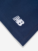New Balance Boys French Terry Small Logo Shorts in Navy