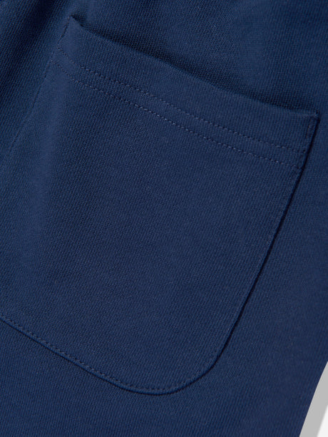 New Balance Boys French Terry Small Logo Shorts in Navy