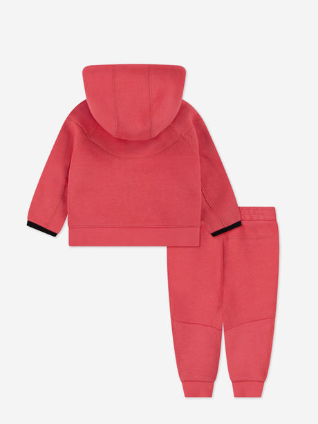 Nike Girls Tech Fleece Hooded Full Zip Tracksuit in Pink