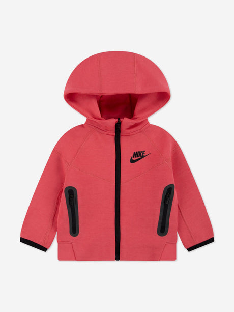 Nike Girls Tech Fleece Hooded Full Zip Tracksuit in Pink