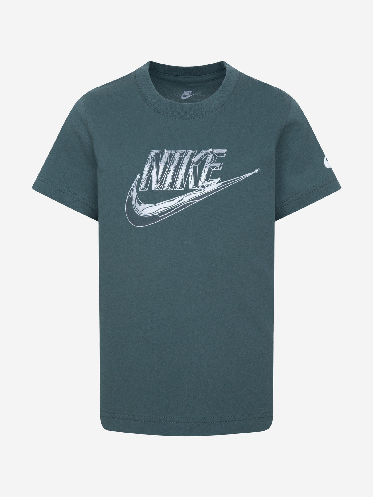 Nike Boys Futura Metallic T-Shirt in Green