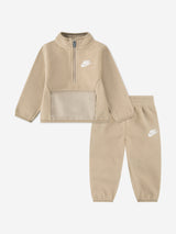 Nike Boys Lifestyle Essential 1/2 Zip Tracksuit in Brown