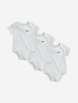 Nike Baby Boys 3 Pack Swoosh Bodysuit Set in White