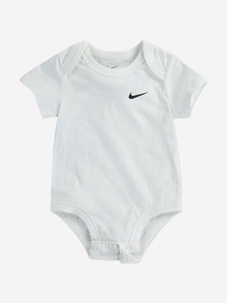 Nike Baby Boys 3 Pack Swoosh Bodysuit Set in White