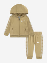 Nike Kids Hooded FZ Propus Taping Tracksuit in Beige