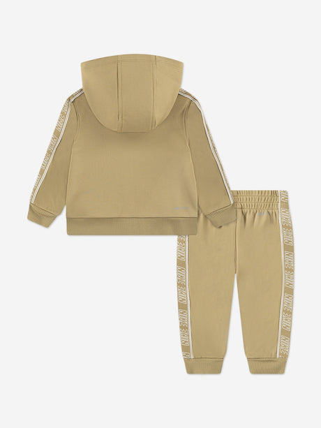 Nike Kids Hooded FZ Propus Taping Tracksuit in Beige