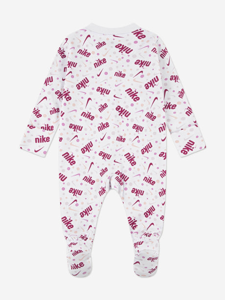 Nike Baby Girls Play For All AOP Babygrow in White