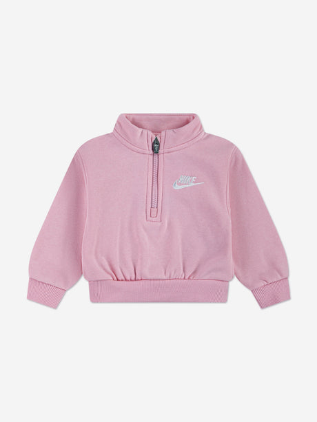 Nike Girls Wide Leg Club Fleece Tracsuit in Pink