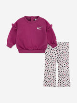 Nike Girls Essentials AOP Trouser Set in Purple