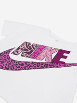 Nike Girls New Animal Print Futura T-Shirt in White