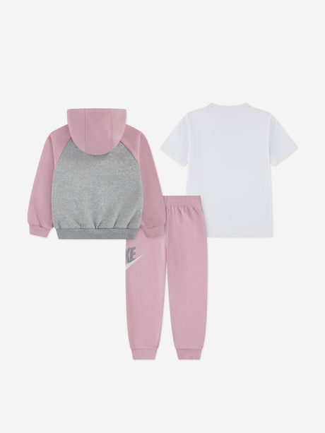 Nike Girls Colourblock HBR Tracksuit in Pink