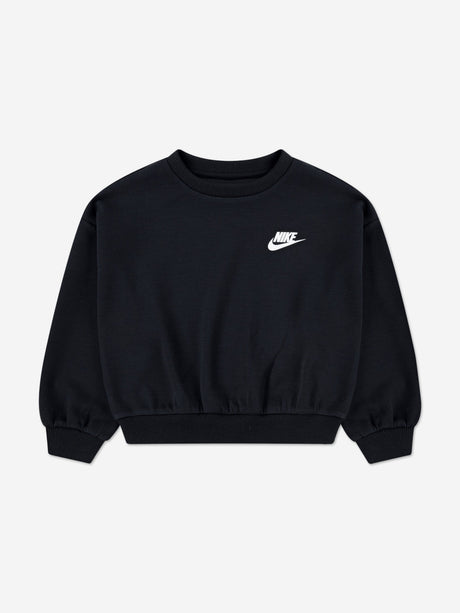Nike Girls Crew Wide Leg Tracksuit in Black