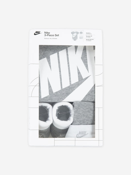 Nike Baby Boys Futura Logo Box Bodysuit Set in Grey