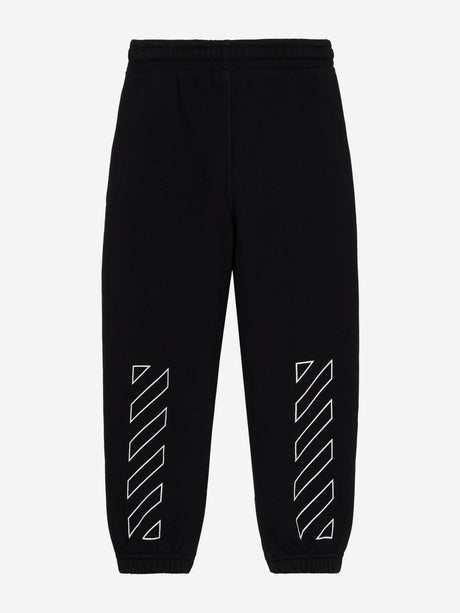 Off-White Kids Bookish Diagonal Joggers in Black