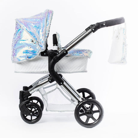 Roma Polly Single Dolls Pram Mermaid – Adjustable Luxury Doll Pushchair, 3 years+