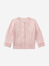 Ralph Lauren Baby Girls Cable Knit Cardigan in Pink