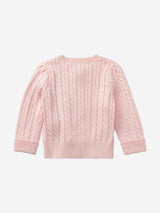 Ralph Lauren Baby Girls Cable Knit Cardigan in Pink