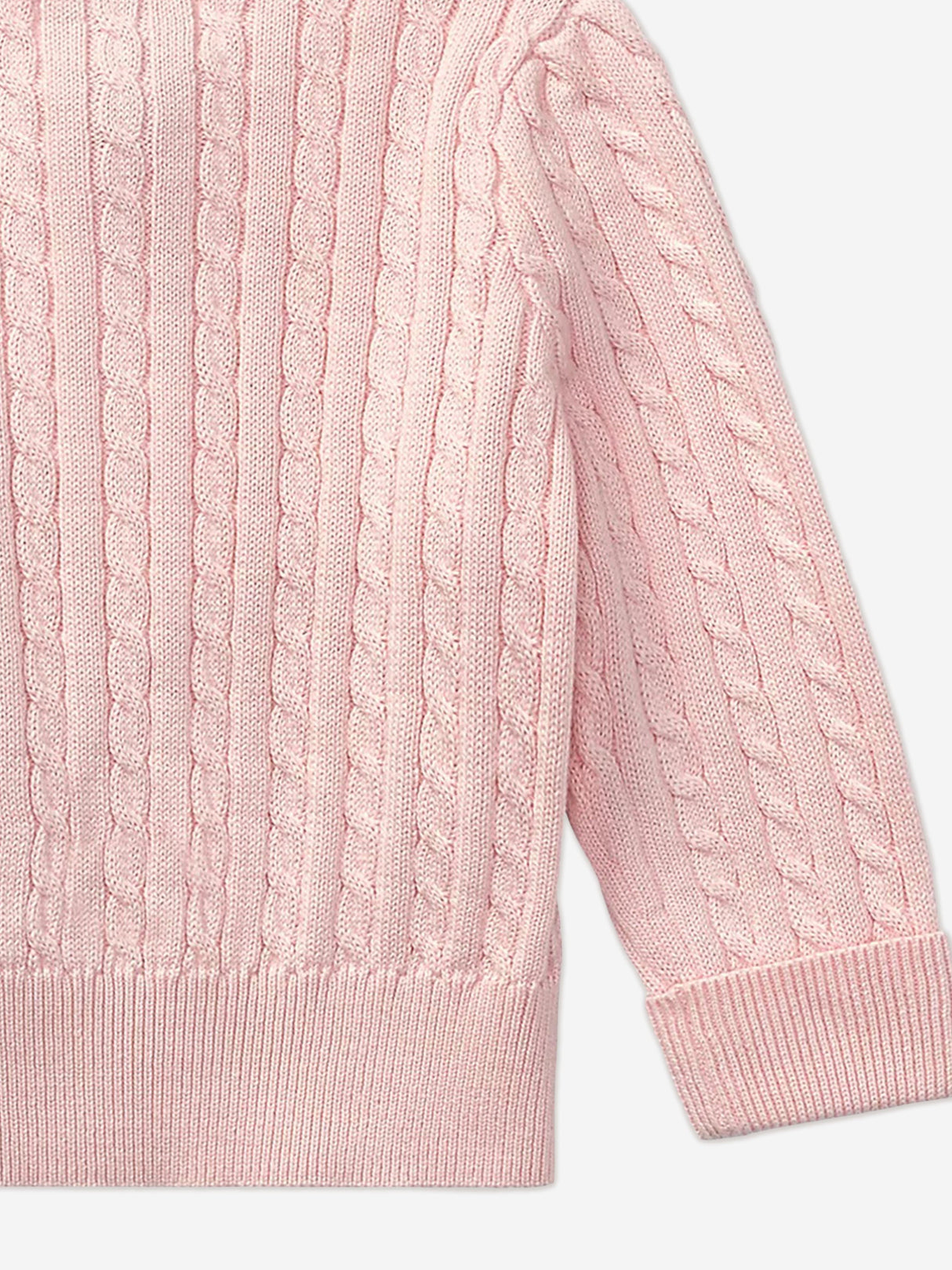 Ralph Lauren Baby Girls Cable Knit Cardigan in Pink