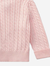 Ralph Lauren Baby Girls Cable Knit Cardigan in Pink
