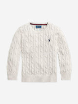 Ralph Lauren Boys Cable Knit Jumper in White
