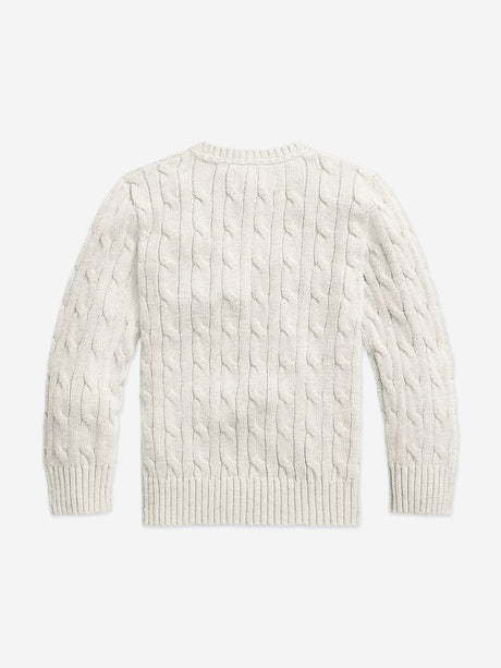 Ralph Lauren Boys Cable Knit Jumper in White