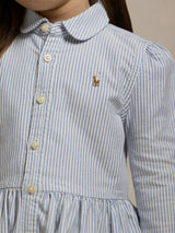 Ralph Lauren Girls Classic Oxford Shirt Dress in Blue