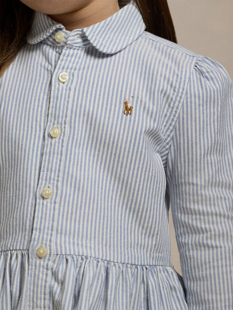 Ralph Lauren Girls Classic Oxford Shirt Dress in Blue