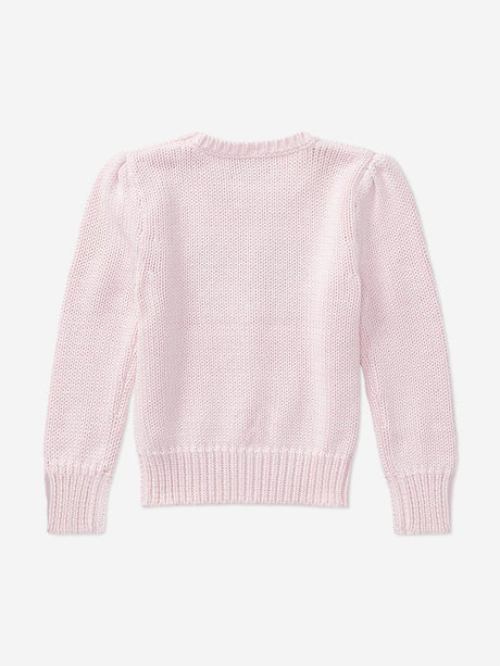 Ralph Lauren Girls USA Flag Jumper in Pink