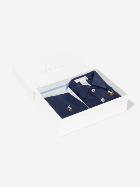 Ralph Lauren Baby Boys Bodysuit Gift Set in Navy