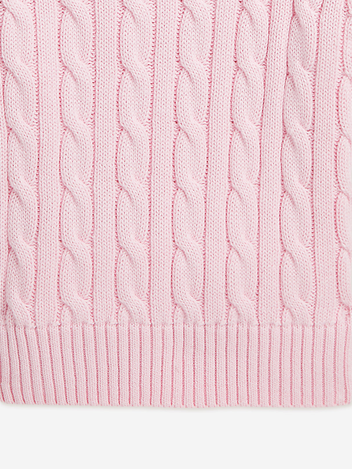 Ralph Lauren Girls Cable Knit Pullover in Pink