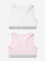 Ralph Lauren Girls 2 Pack Printed Bra Set in White