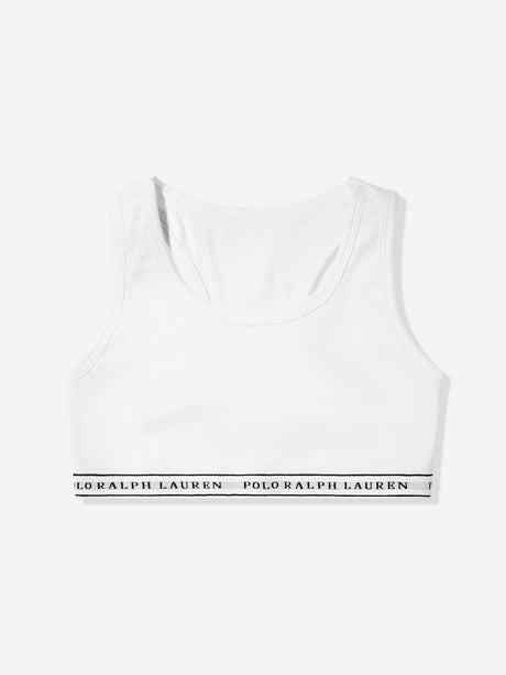 Ralph Lauren Girls 2 Pack Printed Bra Set in White