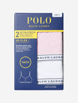 Ralph Lauren Girls 2 Pack Printed Bra Set in White