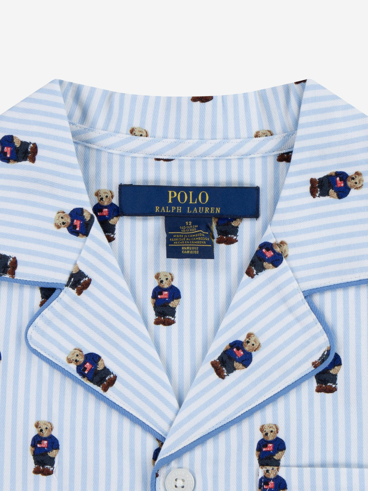 Ralph Lauren Boys Bear Short Pyjamas Set in Blue