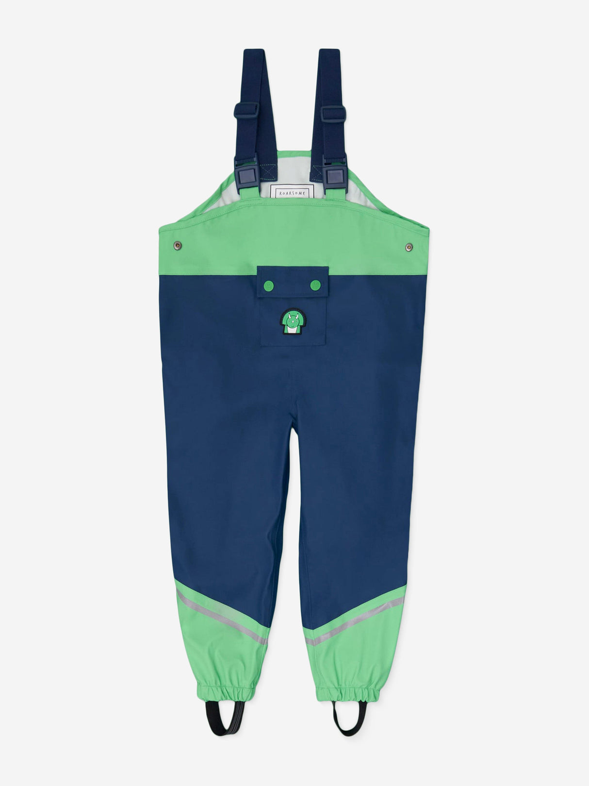 Roarsome Kids Spike The Dinosaur Waterproof Trousers in Green