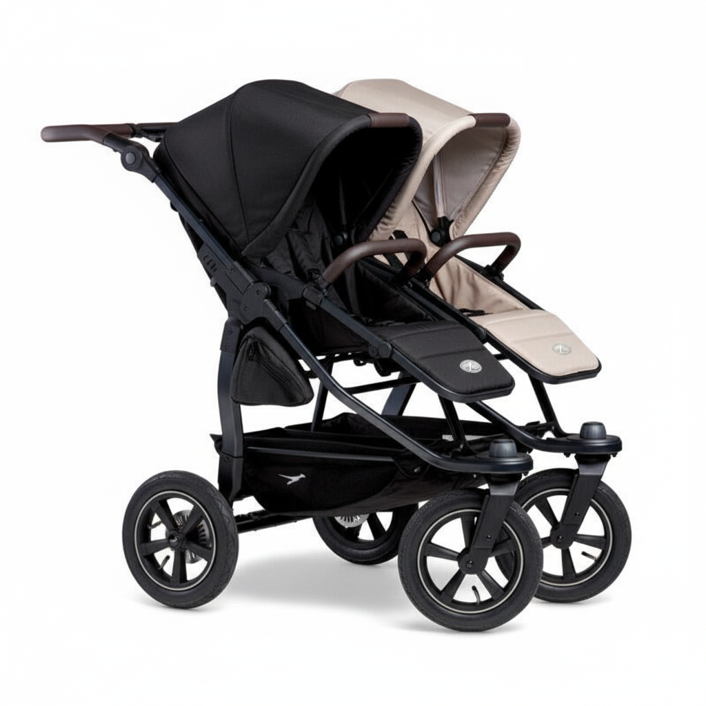 TFK Duo 2 Double Pushchair with 2 Combi Units – All-Terrain Twin from Birth to 3 Years