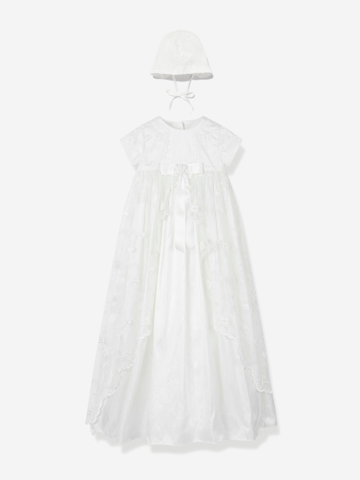 Silk Christening Robe Bonnet