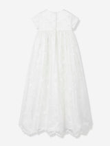 Sarah Louise Baby Girls Silk Christening Robe and Bonnet in Ivory