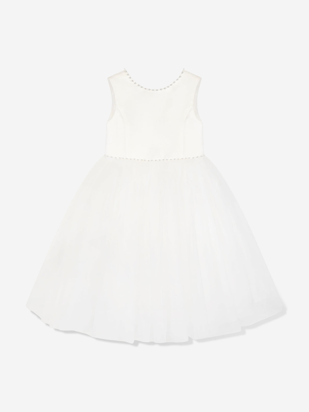 Sarah Louise Girls Ceremonial Ballerina Length Dress in Ivory