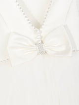 Sarah Louise Girls Ceremonial Ballerina Length Dress in Ivory