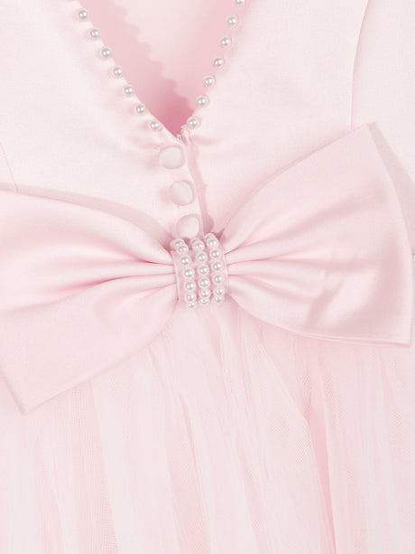Sarah Louise Girls Ceremonial Ballerina Length Dress in Pink