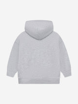 The Couture Club Kids Zip Through Emblem Applique Hoodie in Grey