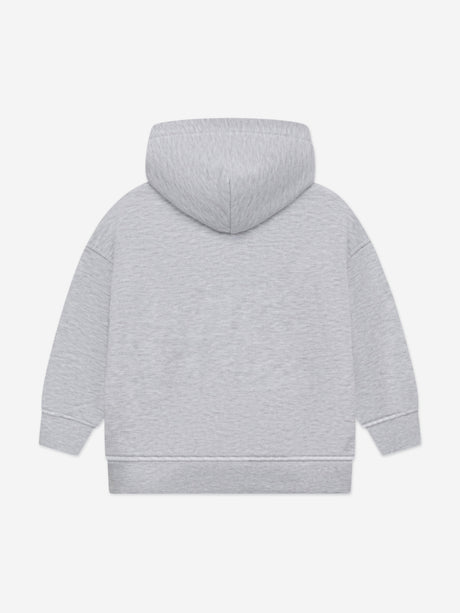 The Couture Club Kids Zip Through Emblem Applique Hoodie in Grey